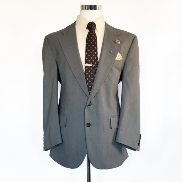 Burberry Other - Burberry Men's Vintage Wool Pinstripe Blazer 43L